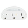 Hyper Tough 3 Grounded Outlet Night Light Indoor White Tap