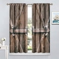thumbnail image 4 of Rustic Curtains for Bedroom, Old Barn Door Wooden Board Living Room Curtains, Rural Hardwood Farmhouse Western Retro Drapes 2 Panel Sets,55x63 Inch, 4 of 6