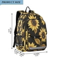 thumbnail image 2 of FORMRS School Backpack 17" Student Travel Bag with Laptop Compartment, Black Sunflower Pattern, 2 of 7