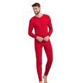 thumbnail image 3 of ANLIQI Men's Cotton Thermal Underwear Union Suits Henley Onesies Base Layer (Red, XL), 3 of 6
