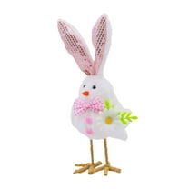 OAVQHLG3B Easter Birds Figurine Ornaments with Rabbit Ears & Long Leg and Bow, Easter Decorations for Home, Spring Easter Fabric Bird Cartoon Doll, Home Decor Easter Party Idea Gift