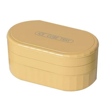 

Silicone Ice 72 Grid Food-Safe Mold -Capacity Ice-Making Container Ice Storage Box(Yellow)