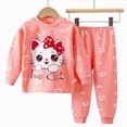 thumbnail image 4 of TOWED22 2pcs Toddler Baby Girl Boy Fall Winter Clothes Long Sleeve Hooded Sweatshirt Tops Casual Pants Set Print Outfits Clothing(Pink,18-24 M), 4 of 4