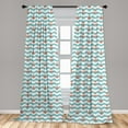 thumbnail image 5 of Ambesonne Marine Curtains, Pattern Anchor Stripe, Pair of 28"x95", Turquoise Red, 5 of 5