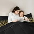 thumbnail image 5 of Manfei Cheetah Print 3pcs King Size Comforter Sets,Bling Glitter Bedding Comforter Set,Abstract Ombre Super Cozy Bedding Set,Microfiber Teenager Bedroom Decor,Reversible, 5 of 8