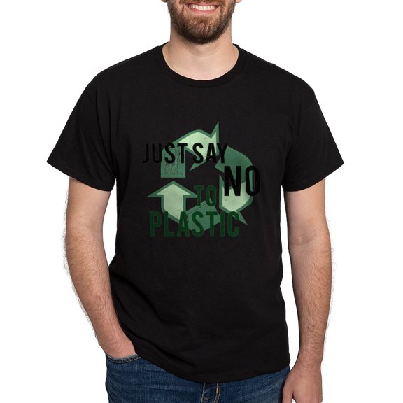 CafePress - Just Say No To Plastic Dark T Shirt - Men's Classic Graphic Cotton T-Shirt
