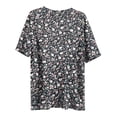 thumbnail image 6 of ITSAME Plus Size Blouses for Women, Short Sleeve Crewneck Floral Print Summer Fashion Casual Tops Black Size XL, 6 of 6
