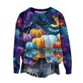 thumbnail image 2 of FrzhBrz Women Sweatshirt Oversized Halloween Graphic Print Crewneck Long Sleeve Loose Fit Casual Halloween Pullover Sweatshirt, 2 of 5
