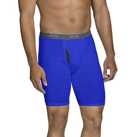 Big Men's CoolZone Fly Dual Defense Assorted Long Leg Boxer Briefs, Extended Sizes, 4 Pack