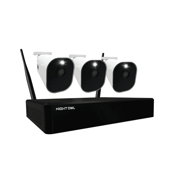 Night Owl 10 Channel 1080p Wi-Fi NVR with 1TB Hard Drive and 3 Wire Free Battery 1080p Spotlight Cameras with 2-Way Audio