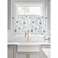 thumbnail image 2 of Half Window Curtains 24 Inches Long, Turquoise Flowers Window Treatment Curtain Drapes, Farmhouse Spring Botanical Floral Short Curtains Tiers for Kitchen Over Sink, 27.5"x24", 2 Panels, 2 of 7