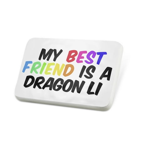 Porcelein Pin My best Friend a Dragon Li Cat from China Lapel Badge – (Best China Cat Sunflower)