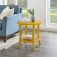 thumbnail image 7 of Roundhill Furniture Perth Round End Table with Shelf, Yellow, 7 of 7