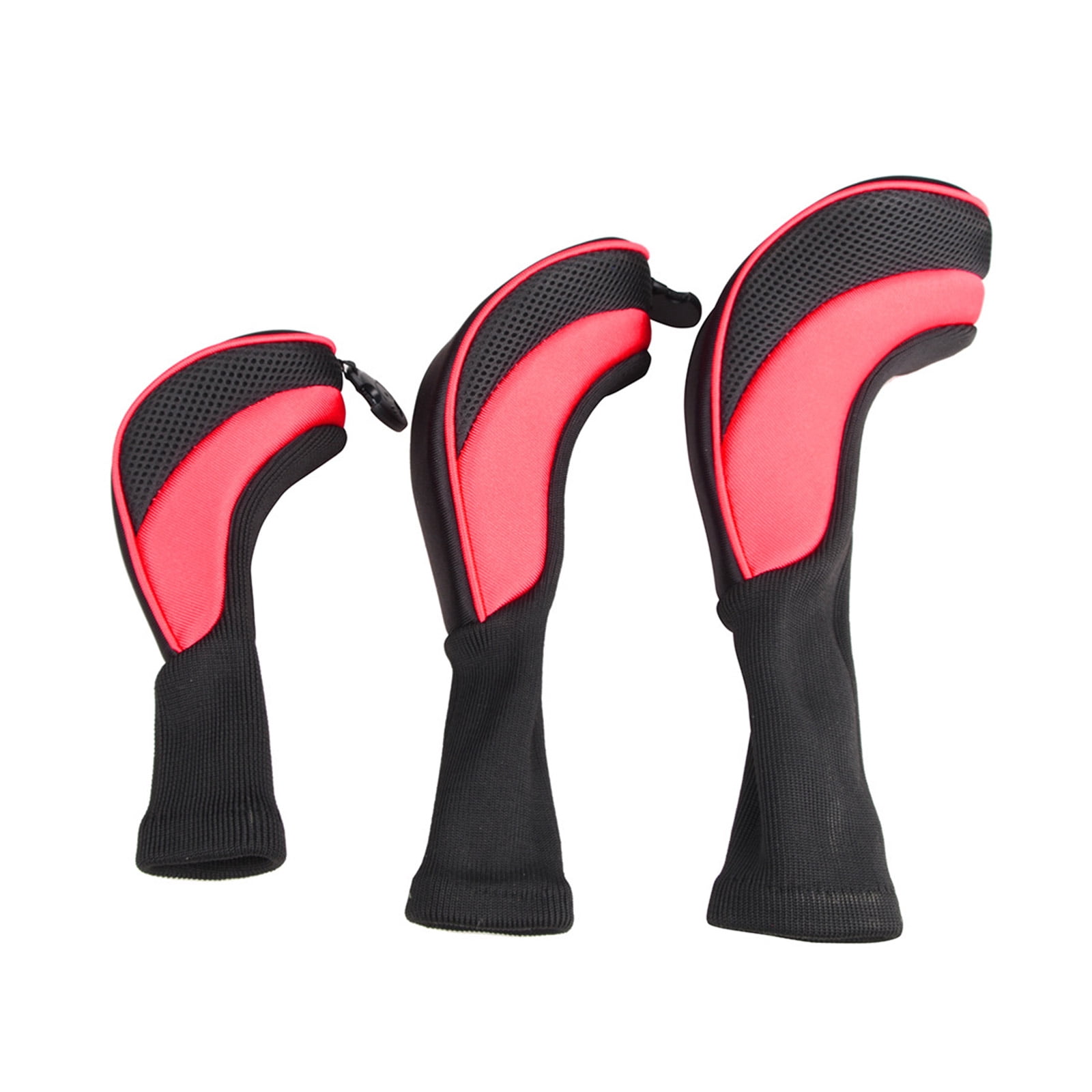NEXAVKPR 3Pcs Long Neck Mesh for Head Covers for Fairway Woods Driver Hybrids, Golf Club Headcovers Set with Interchangeable No.