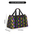 thumbnail image 3 of Fotbe Mardi Gras Shiny Green Purple Bolsa de Viaje con Estampado, Bolsa de Fin de Semana para Mujer con Compartimento para Zapatos, Bolsa de Gimnasio con Bolsillo Húmedo, 3 of 7