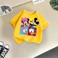 thumbnail image 3 of Camisetas de algodón con estampado de Mickey de Disney de manga corta de verano para niños, camisetas casuales de moda para niños y niñas, ropa adorable y linda para niños, 3 of 5