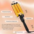 thumbnail image 7 of Morfone 3 Jumbo Barrel Curling Iron Wand 22mm Hair Waver Temperature Adjustable Ceramic Big Waves Hair Crimper (Yellow), 7 of 7
