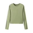 thumbnail image 6 of Womens Long Sleeve Crew Neck Slim Fit Going Out Top Basic Comfortable Tee Second Skin Feel, 6 of 9