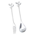 thumbnail image 3 of Juego de cubiertos de metal Soledad Tenedor y cuchara portátil Patrón plata, 3 of 3