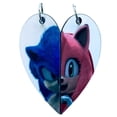 thumbnail image 5 of Sonic and Amy Rose Matching Heart Necklaces Keyrings | Sonic the Hedgehog Gamer Couples BFF Gift | Valentine's Day Gift for Him or Her, 5 of 6