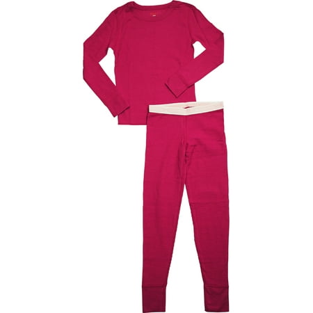 Hanes Girl's X-Temp Thermal Preshrunk Underwear Sets - Solids and Printed 41039-X-Small (Hot Pink)