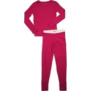 Hanes Girl's X-Temp Thermal Preshrunk Underwear Sets - Solids and Printed 41039-Medium (Hot Pink)