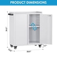 thumbnail image 2 of Storage Cabinet with Wheels & Pegboard, Rolling Garage Cabinet with Locking Doors & Adjustable Shelf, Heavy Duty Steel Cabinet  for Home Office, 2 of 7