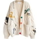 thumbnail image 1 of Cárdigan de punto trenz para mujer, manga larga, abertura delantera, cuello en V, tapeta con botones, bord, jersey de mezcla de lana, chaqueta, ropa para exteriores, 1 of 1