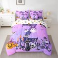 thumbnail image 4 of Homewish Personalized Letter Gifts 7-Piece Twin Bedding,Spooky Halloween Skeleton Alphabet Z Bedding Comforter Set,Halloween Reversible, 4 of 8