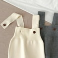 thumbnail image 5 of OSOLU Toddler Knit Jumpsuit Onesie Overalls Baby Girl Spaghetti Sweater Jumpsuit Onesie Romper Pants Fall Winter Outfits Soft Dailywear, 0-3 Months, 5 of 7