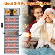 Massage Mat Full Body Massager Chair Pad 10 Vibration Motors & 9 Massage Modes Back Massager for Bed Massage Mattress Pad for Back Heating Pad with Auto Shut Off Gifts for Men Women Grey