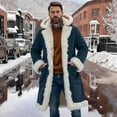 thumbnail image 2 of zfhfof Men Winter Coats with Hood Thicken Sherpa Fleece Lined Jackets Open Front Cardigan Warm Winter Long Trench Coat with Pockets, 2 of 6