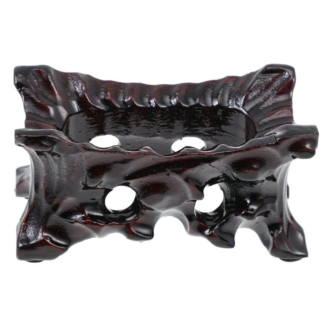 Weiweiguan 1Pc Crystal Ball Wooden Base Decorative Yellow River Stone Base Exquisite Rack (As Shown)