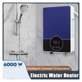 thumbnail image 3 of 6000W Smart Electric Water Heater Remote Control Instantaneous Tankless Water Heater Kitchen Bathroom Shower Water Fast Heating ,Digital Temperature Display, 3 of 7