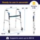 thumbnail image 4 of Andador plegable con gatillo de liberación Drive Medical 10226-1, acero cepillado, 4 of 5