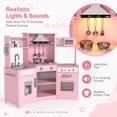 thumbnail image 5 of JOYLDIAS Kids Play Kitchen Set Corner Wooden Cooking Pretend Playset Toddler Toys Gift w/Microwave Oven,Water Dispenser, Phone, Sink,Utensils(Pink), 5 of 27