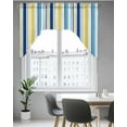 thumbnail image 5 of Blue Yellow Striped Swag Valance for Windows 56'' x 36'', Farmhouse Navy Blue Ombre Stripes Light Filtering Kitchen Curtains Valances for Bathroom/Living Room/Bedroom/Café, Rod Pocket Curtain Panel, 5 of 6