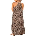 thumbnail image 2 of Women Summer Sleeveless Dress Floral Patterns Ruffled Neckline High-low Hem Cute Dress, 2 of 6