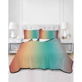thumbnail image 2 of Full Size Quilt Bedding Set, Yellow Green Orange Ombre Reversible Summer Quilt 3 Pieces, Modern Art Abstract Aesthetics Lightweight Bedspreads Coverlets with 2 Pillow Shams for All Seasons, 2 of 5