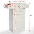 thumbnail image 2 of Reshable 3-Layer Beauty Salon Storage Cabinet W/ 6 Hair Dryer Holders＆2 Lockable Drawers, White, 2 of 17