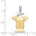 thumbnail image 2 of 14k Two-tone Gold Large Boy with Hat on Left Engravable Charm, 2 of 4