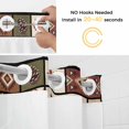 thumbnail image 2 of No Hook Shower Curtain with Snap in Liner, Village Bear Deer Maple Leaf Fish Waterproof Bath Curtain Double Layers with See Through Top Window, Retro Checkered Plaid Hotel Shower Curtains 72x72in, 2 of 9