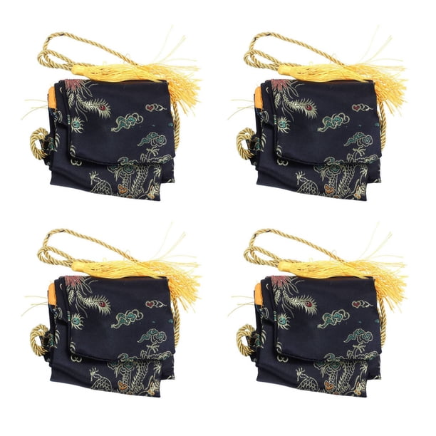 4X 135cm Dragon Y Phoenix Katana Samurai Sword Bag Tissu Negro