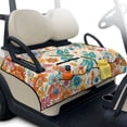 thumbnail image 2 of COEQINE Golf Cart Seat Cover Towel with Foldable Design and Carry Handle, Universal 51.2"x30.3", Comfort Quilted Polyester, 4 Front Pockets, Easy to Clean, Draongfly Boho Floral Orange, 2 of 8