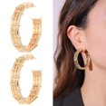 thumbnail image 1 of Pendientes de mujer, pendientes de metal chapados en oro geométricos regalos de joyería para mujer LingWen 8390611496418, 1 of 1