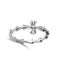 thumbnail image 4 of Floral Sideways Cross Ring .925 Sterling Silver Band Jewelry Female Male Unisex Size 5, 4 of 4