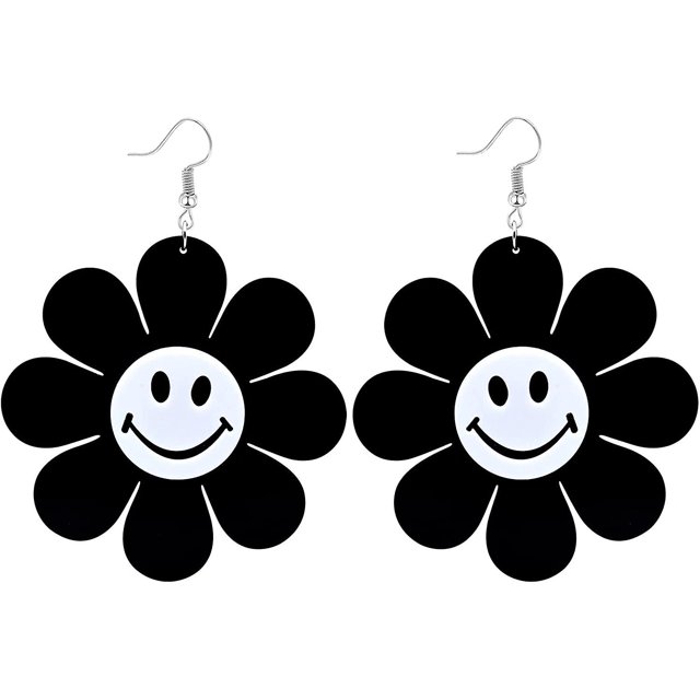 Pendientes de flores de margarita YONGSHENG Acrílico cara sonriente