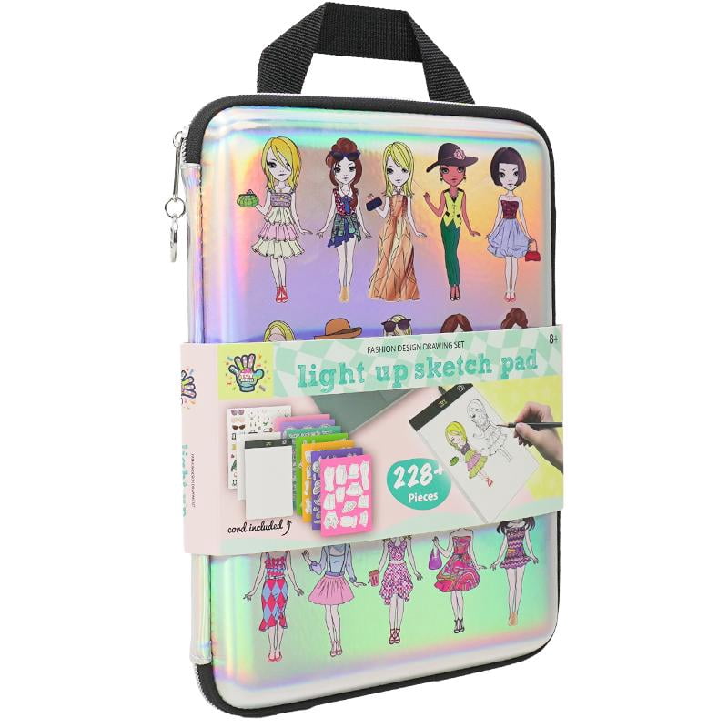 Kids Light Pad Art Kit – Reusable Acrylic Stickers with Drawing Board & Carry Case | Creative DIY Toy for Holiday Play
