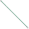 thumbnail image 2 of 925 Sterling Silver Green Emerald White Topaz Tennis Bracelet, 2 of 3
