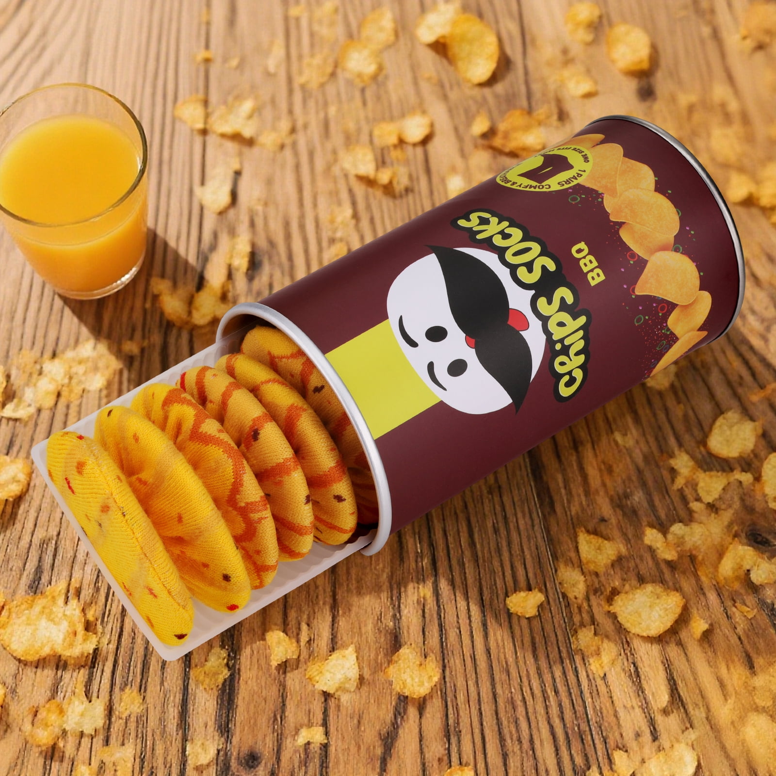 Funny Chips Box Socks - Unique Gag Gifts for Men Women Teen Boys - Novelty Funky Cool Crazy Silly Food Socks - Birthday Easter Fathers Day Fun Gifts for Him Dad Christmas Stocking Stuffers -3 Pairs